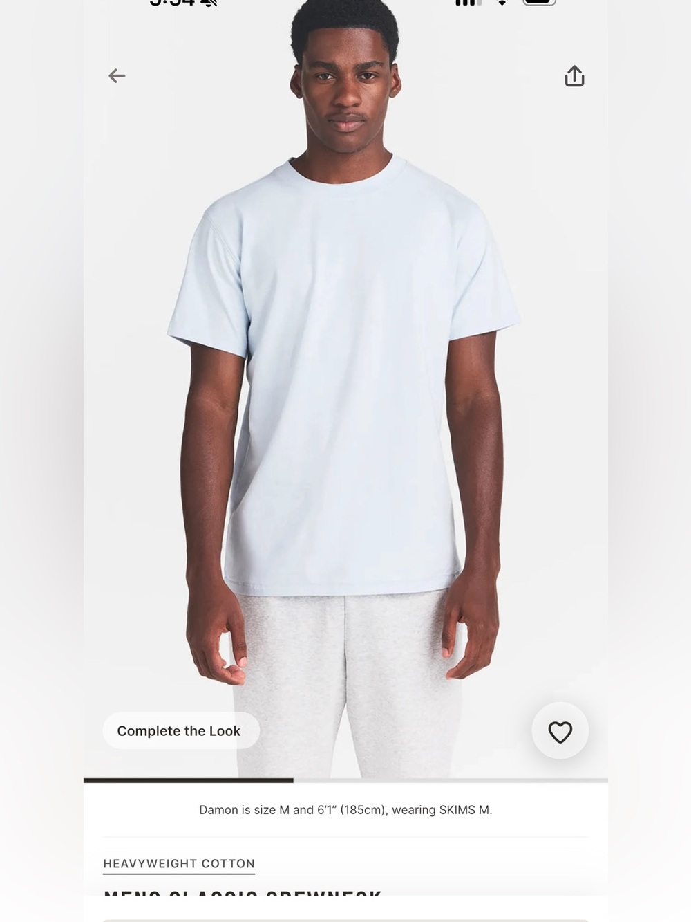 SKIMS Men's Crewneck Tee in Pale Blue